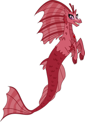 Size: 3255x4662 | Tagged: safe, artist:lightningbolt, derpibooru exclusive, imported from derpibooru, oc, oc only, oc:mezma, siren, .svg available, blaze (coat marking), cloven hooves, coat markings, facial markings, fangs, female, fins, fish tail, floating, gem, happy, looking at you, open mouth, scales, show accurate, simple background, siren gem, siren oc, slit eyes, slit pupils, solo, svg, transparent background, vector