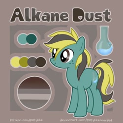 Size: 894x894 | Tagged: safe, artist:partylikeanartist, imported from derpibooru, oc, oc only, oc:alkane dust, earth pony, pony, earth pony oc, female, reference sheet, solo