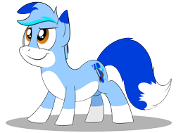 Size: 2360x1780 | Tagged: safe, artist:rupertbluefox, derpibooru exclusive, imported from derpibooru, oc, oc only, oc:rupert the blue fox, earth pony, fox, fox pony, hybrid, original species, pony, 2020 community collab, derpibooru community collaboration, blue, furry, furry oc, looking up, male, multicolored hair, non-mlp oc, pale belly, pose, simple background, smiling, solo, stallion, tail fluff, transparent background, two toned coat