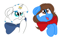 Size: 400x300 | Tagged: safe, artist:itsnovastarblaze, artist:swivel starsong, artist:xxxdavid09xxx, imported from derpibooru, part of a set, oc, oc only, oc:bleona, pegasus, unicorn, be the gift, bowtie, female, male, mare, oc x oc, ring, shipping, simple background, stallion, transparent background