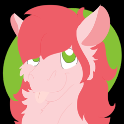 Size: 2000x2000 | Tagged: safe, artist:euspuche, imported from derpibooru, oc, oc only, oc:banana heartbeat, pony, bust, colored, flat colors, lineless, looking at you, portrait, solo, tongue out