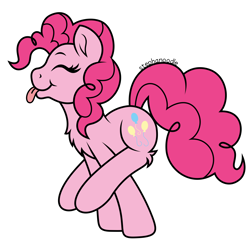 Size: 1500x1500 | Tagged: safe, artist:stephanoodle, deleted from derpibooru, imported from derpibooru, pinkie pie, earth pony, pony, eyes closed, female, mare, simple background, solo, tongue out, white background