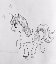 Size: 2446x2765 | Tagged: safe, artist:sildesalaten, imported from derpibooru, twilight sparkle, pony, unicorn, female, monochrome, solo, traditional art, unicorn twilight