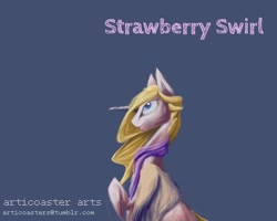 Size: 900x720 | Tagged: safe, artist:articoaster, imported from derpibooru, oc, oc only, oc:strawberry swirl, pony, unicorn, clothes, female, mare, solo, swirlycafe