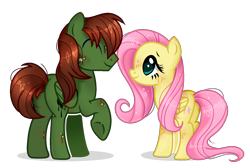 Size: 1354x908 | Tagged: safe, artist:angellightyt, imported from derpibooru, fluttershy, oc, oc:forest, pegasus, duo, simple background, transparent background