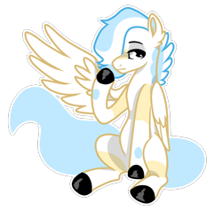 Size: 1602x1519 | Tagged: safe, artist:koloredkat, imported from derpibooru, oc, oc only, pegasus, pony, colored hooves, male, pegasus oc, simple background, sitting, solo, stallion, transparent background, wings