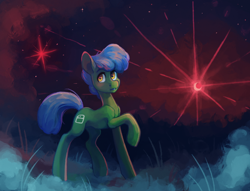 Size: 1574x1200 | Tagged: safe, artist:koviry, imported from derpibooru, oc, oc only, earth pony, pony, moon, solo