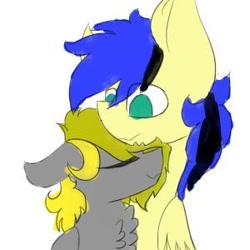 Size: 300x300 | Tagged: safe, artist:crazysketch101, imported from derpibooru, oc, oc only, oc:light shade, oc:snuggie, pony, duo, nuzzling, shipping