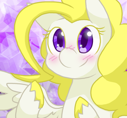 Size: 1400x1300 | Tagged: safe, artist:celestial-inka, imported from derpibooru, surprise, pegasus, pony, blushing, cute, female, happy, smiling, solo