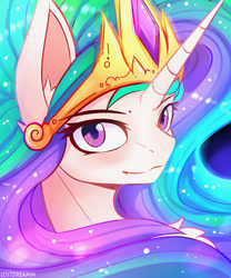 Size: 1000x1200 | Tagged: safe, artist:lostdreamm, imported from derpibooru, princess celestia, alicorn, pony, bust, crown, female, jewelry, mare, portrait, profile picture, regalia, solo