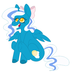 Size: 800x800 | Tagged: safe, artist:iucyfur, imported from derpibooru, hopscotch, oc, oc:fleurbelle, alicorn, alicorn oc, bow, female, hair bow, hopscotch (game), horn, looking up, mare, ych result, yellow eyes