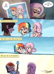 Size: 2978x4096 | Tagged: safe, artist:ringteam, imported from derpibooru, fluttershy, rainbow dash, human, comic:a certain confession, album, child, female, filly, filly fluttershy, filly rainbow dash, humanized, picture, speech bubble, younger