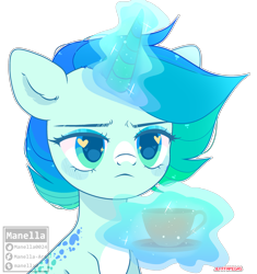 Size: 2808x2992 | Tagged: safe, artist:manella-art, imported from derpibooru, oc, oc only, oc:lemon, pony, base used, cup, female, heart eyes, magic, mare, simple background, solo, teacup, transparent background, wingding eyes