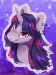 Size: 1280x1709 | Tagged: safe, artist:laps-sp, imported from derpibooru, twilight sparkle, pony, bust, female, mare, portrait, solo