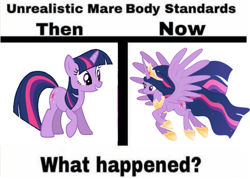 Size: 661x472 | Tagged: artist needed, source needed, safe, artist:decprincess, edit, imported from derpibooru, twilight sparkle, alicorn, pony, unicorn, the last problem, comparison, meme, older, older twilight, older twilight sparkle (alicorn), ponified meme, princess twilight 2.0, twilight sparkle (alicorn), unicorn twilight, unrealistic male body standards