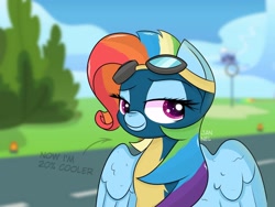 Size: 1600x1200 | Tagged: safe, artist:janelearts, imported from derpibooru, rainbow dash, pegasus, pony, newbie dash, 20% cooler, clothes, female, rainbow fash, solo, uniform, wonderbolts uniform