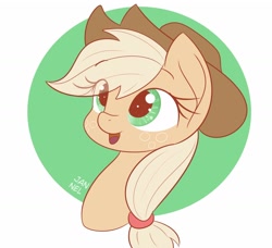 Size: 1308x1194 | Tagged: safe, artist:janelearts, imported from derpibooru, applejack, earth pony, pony, applejack's hat, cowboy hat, cute, eye clipping through hair, female, hat, jackabetes, solo