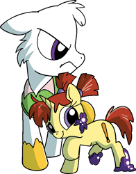 Size: 657x836 | Tagged: safe, artist:vgc2001, imported from derpibooru, earth pony, pony, unicorn, angry, baseball bat, bow, clothes, darkwing duck, drake mallard, female, filly, gosalyn mallard, hair bow, male, ponified, shirt, stain, stallion, sweater