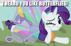 Size: 1041x671 | Tagged: safe, imported from derpibooru, rarity, forever filly, caption, flirting, image macro, meme, rarifly (costume), text