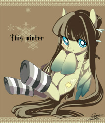 Size: 600x700 | Tagged: safe, artist:soukitsubasa, imported from derpibooru, oc, oc only, pony, clothes, cute, socks, solo, striped socks