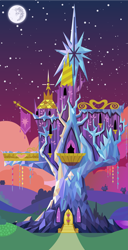 Size: 1751x3423 | Tagged: safe, artist:rasterize, artist:speedox12, imported from derpibooru, background, castle, crystal castle, flag, full moon, mare in the moon, moon, night, no pony, stars, twilight's castle, vector