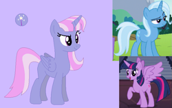 Size: 755x477 | Tagged: safe, artist:marblesongs, imported from derpibooru, trixie, twilight sparkle, oc, alicorn, female, fusion, lesbian, shipping, twilight sparkle (alicorn), twixie