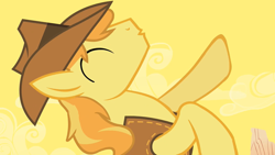 Size: 1280x720 | Tagged: safe, imported from derpibooru, screencap, braeburn, earth pony, pony, over a barrel, male, rearing, solo, stallion