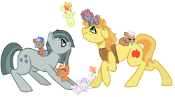 Size: 1023x567 | Tagged: safe, artist:fcrestnymph, imported from derpibooru, braeburn, marble pie, braeble, crack shipping, family, female, male, offspring, parent:braeburn, parent:marble pie, parents:braeble, shipping, simple background, straight, transparent background