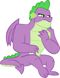 Size: 4519x5907 | Tagged: safe, artist:memnoch, imported from derpibooru, spike, dragon, the last problem, gigachad spike, male, older, older spike, simple background, solo, transparent background, winged spike, wings