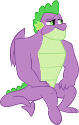 Size: 3738x5878 | Tagged: safe, artist:memnoch, imported from derpibooru, spike, dragon, the last problem, gigachad spike, male, older, older spike, simple background, solo, transparent background, winged spike, wings