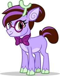 Size: 1280x1629 | Tagged: safe, artist:mlp-trailgrazer, imported from derpibooru, oc, oc only, oc:marked fauna, deer, reindeer, female, glasses, simple background, solo, transparent background