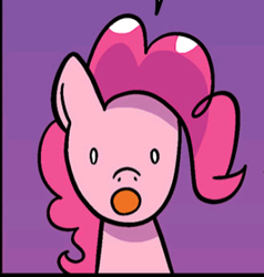 Size: 360x378 | Tagged: safe, imported from derpibooru, pinkie pie, earth pony, pony, spoiler:comic, :o, cropped, female, mare, open mouth, solo