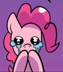 Size: 321x367 | Tagged: safe, idw, imported from derpibooru, pinkie pie, earth pony, pony, spoiler:comic, cropped, crying, female, mare, solo, teary eyes