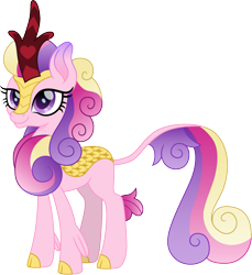 Size: 1373x1500 | Tagged: safe, artist:cloudy glow, artist:cloudyglow, imported from derpibooru, princess cadance, kirin, cute, cutedance, female, kirin cadance, kirin-ified, looking at you, simple background, smiling, smiling at you, solo, species swap, transparent background