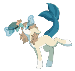 Size: 2845x2693 | Tagged: safe, artist:ohhoneybee, imported from derpibooru, oc, oc:bubbles, pony, turtle, unicorn, female, fish tail, glasses, magic, mare, neck bow, nuzzling, simple background, transparent background