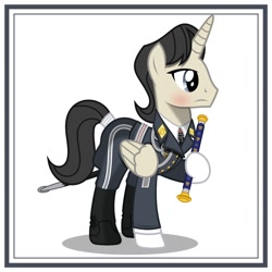 Size: 1024x1024 | Tagged: safe, artist:brony-works, imported from derpibooru, alicorn, pony, clothes, luftwaffe, male, nazi germany, nazipone, simple background, solo, stallion, uniform, white background, world war ii