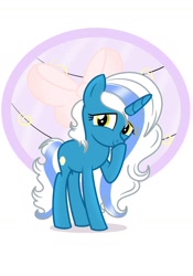 Size: 1024x1464 | Tagged: safe, artist:riofluttershy, imported from derpibooru, oc, oc:fleurbelle, pony, unicorn, adorabelle, adorable face, bow, cute, female, filly, hair bow, looking at you, mare, ocbetes, race swap, smiling, smiling at you, yellow eyes