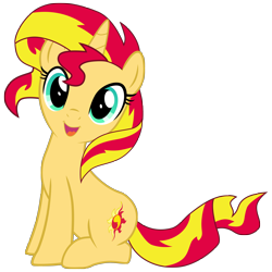 Size: 3500x3500 | Tagged: safe, artist:light262, imported from derpibooru, sunset shimmer, pony, unicorn, cute, female, happy, high res, mare, shimmerbetes, simple background, sitting, smiling, solo, transparent background, vector