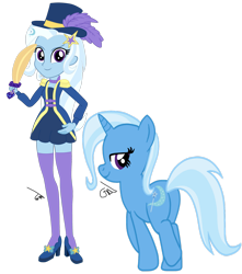 Size: 1920x2170 | Tagged: safe, artist:gmaplay, imported from derpibooru, trixie, pony, unicorn, equestria girls, equestria girls series, spoiler:eqg series (season 2), epaulettes, female, hat, human ponidox, magician outfit, self ponidox, simple background, solo, sword, top hat, transparent background, vector, weapon