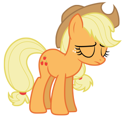 Size: 6250x6056 | Tagged: safe, artist:estories, imported from derpibooru, applejack, earth pony, pony, absurd resolution, eyes closed, female, frown, hat, simple background, solo, transparent background, vector