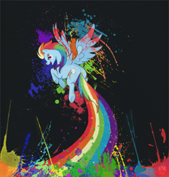 Size: 750x787 | Tagged: safe, artist:daxtri, imported from derpibooru, rainbow dash, pegasus, pony, badass, female, mare, spread wings, wings