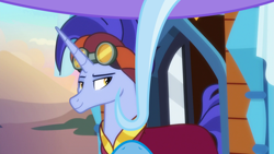 Size: 1280x720 | Tagged: safe, edit, edited screencap, imported from derpibooru, screencap, hoo'far, trixie, road to friendship, female, male, offscreen character, pov, shipping, straight, trixfar