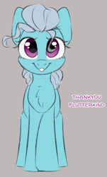 Size: 1209x2000 | Tagged: safe, artist:spoopygander, imported from derpibooru, screw loose, earth pony, pony, female, gray background, looking at you, simple background, solo