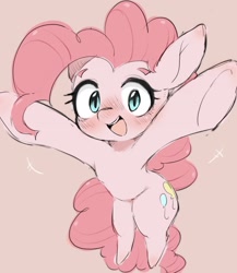 Size: 1778x2048 | Tagged: safe, artist:91o42, imported from derpibooru, pinkie pie, earth pony, pony, cute, diapinkes, female, mare, outstretched arms, solo