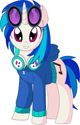 Size: 5155x8030 | Tagged: safe, artist:cyanlightning, imported from derpibooru, dj pon-3, vinyl scratch, pony, unicorn, .svg available, absurd resolution, clothes, ear fluff, female, headphones, hoodie, looking at you, mare, simple background, solo, transparent background, vector