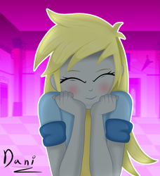 Size: 2513x2759 | Tagged: safe, artist:danielitamlp, imported from derpibooru, derpy hooves, equestria girls, blushing, bust, eyes closed, female, high res, solo