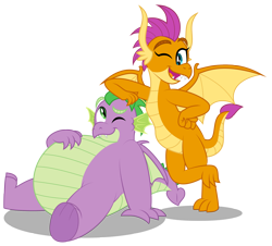 Size: 3000x2716 | Tagged: safe, artist:aleximusprime, imported from derpibooru, smolder, spike, dragon, flurry heart's story, adult, adult spike, brother and sister, chubby, cute, dragoness, duo, fat, fat spike, female, friends, future, hand on belly, height difference, male, nuggies, older, older smolder, older spike, pals, plump, siblings, simple background, smolderbetes, spikabetes, transparent background, vector
