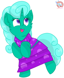 Size: 1196x1450 | Tagged: safe, artist:rainbow eevee, imported from derpibooru, glitter drops, pony, unicorn, series:sprglitemplight life jacket days, series:springshadowdrops life jacket days, bipedal, clothes, cute, dress, female, glitterbetes, open mouth, simple background, solo, swimsuit, transparent background, vector