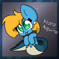 Size: 1200x1200 | Tagged: safe, artist:creamycupcake, artist:thebadbadger, imported from derpibooru, oc, oc:mara aquína, eel, eel pony, cute