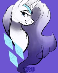 Size: 750x937 | Tagged: artist needed, source needed, safe, imported from derpibooru, rarity, pony, unicorn, bust, cutie mark, female, g5, g5 concept leaks, gradient mane, jewelry, mare, rarity (g5 concept leak), rarity (g5), redesign, simple background, sketch, solo, tiara